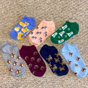 7 pack Dog Ankle Socks